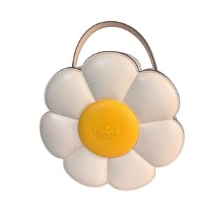 Kate Spade Day Tripper 3D Daisy Top Handle Bag Satchel White Yellow Flower Purse